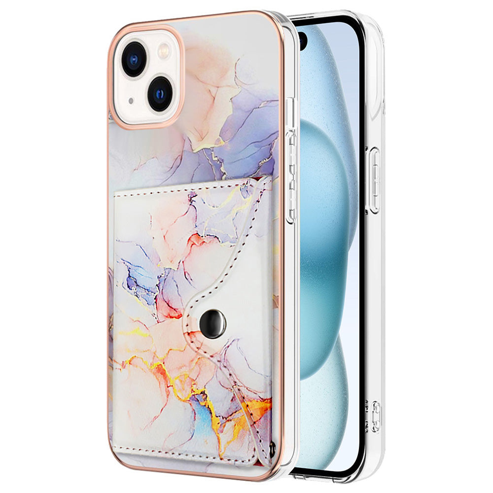 YB Leather Coating Series-9 for iPhone 15 Plus IMD Phone Case Card Slots Leather+TPU Cover YB Leather Coating Series-9 for iPhone 15 Plus IMD Phone Case Card Slots Leather+TPU Cover